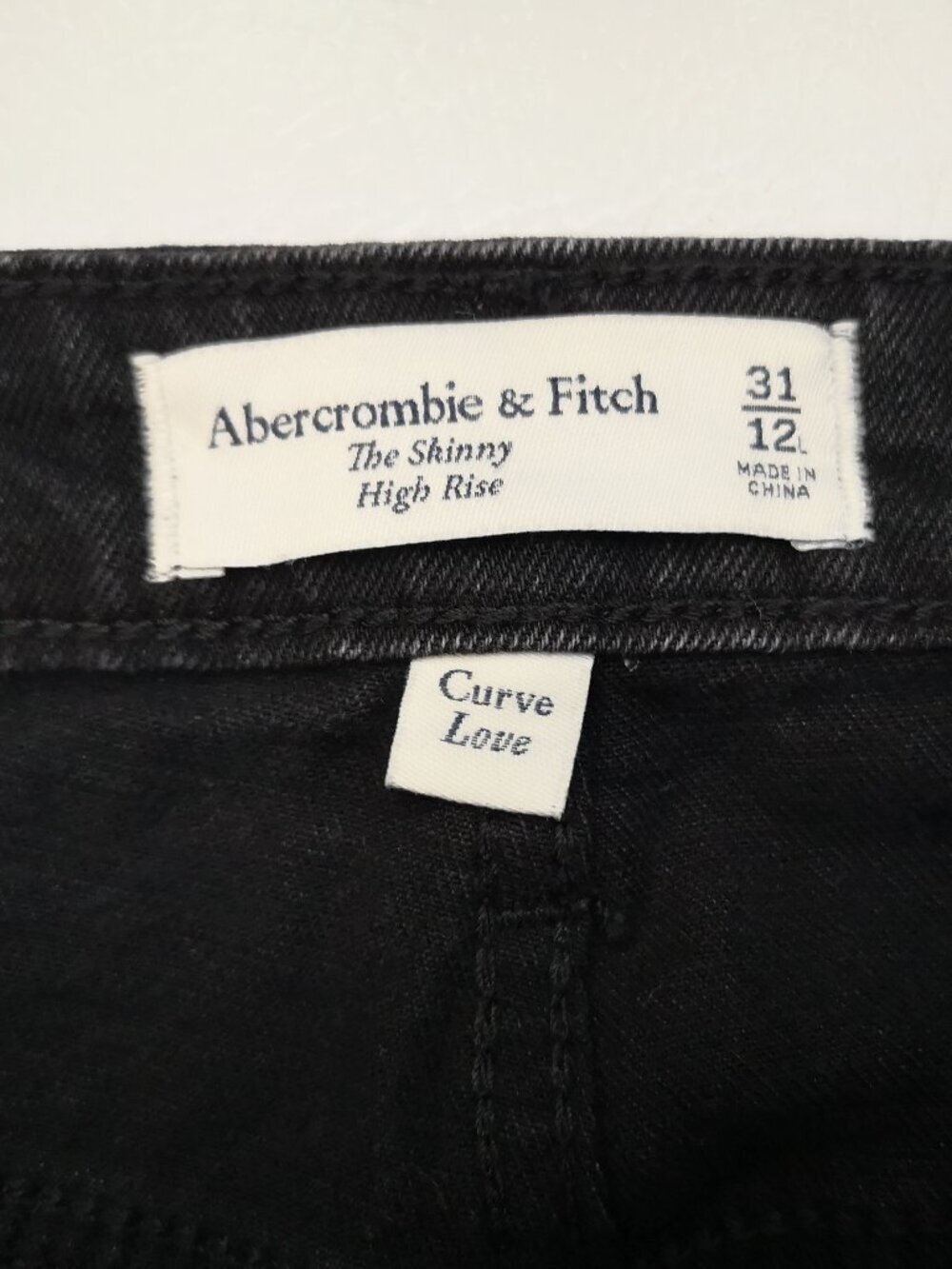 Abercrombie & Fitch Ladies Size 31/12 Black Skinny High Rise Curve Love Jeans - Picture 3 of 14